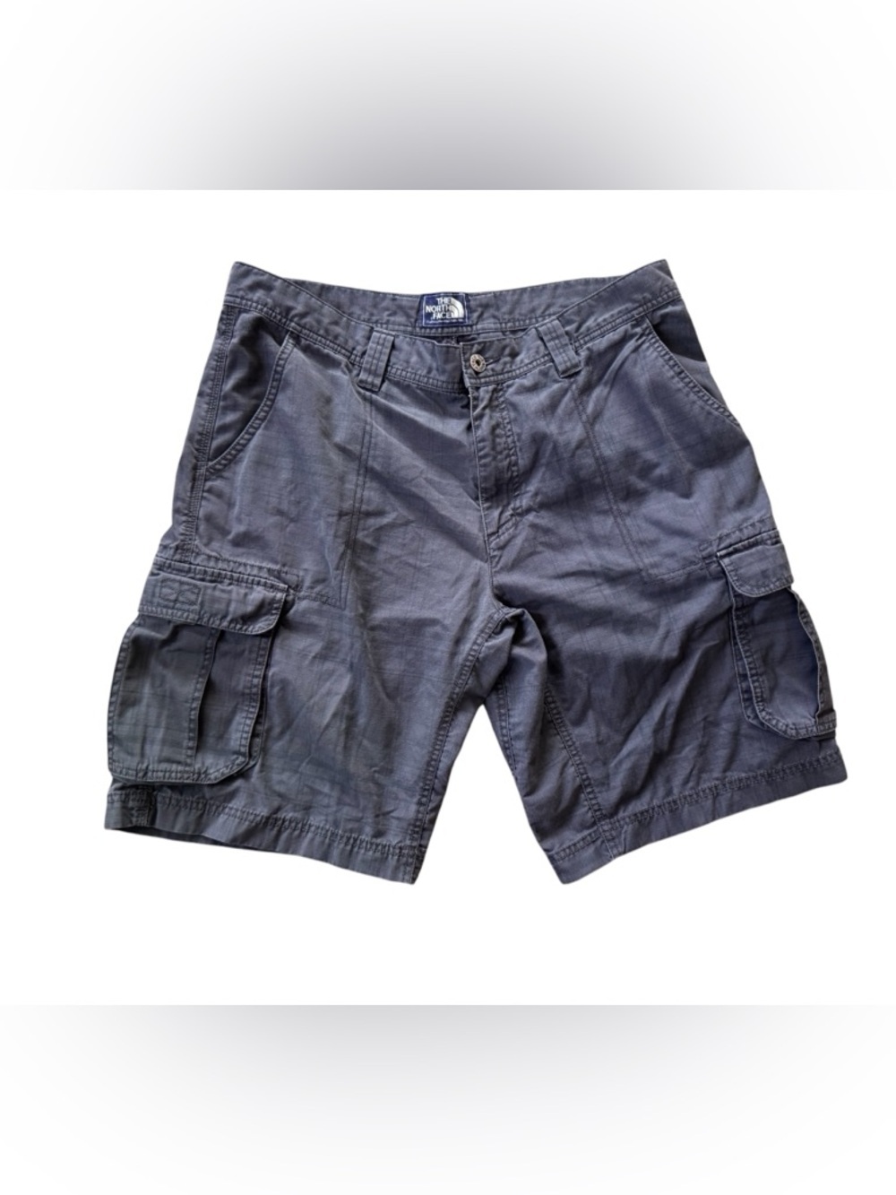 The North Face Cargo Shorts Mens 36 Gray Plaid Hiking Outdoor Utility